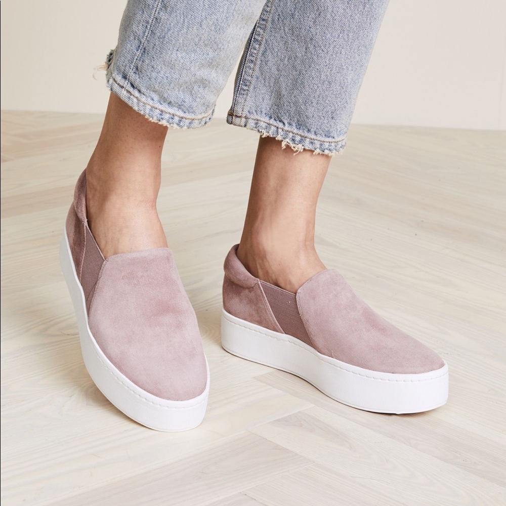 Vince mauve suede platform sneakers